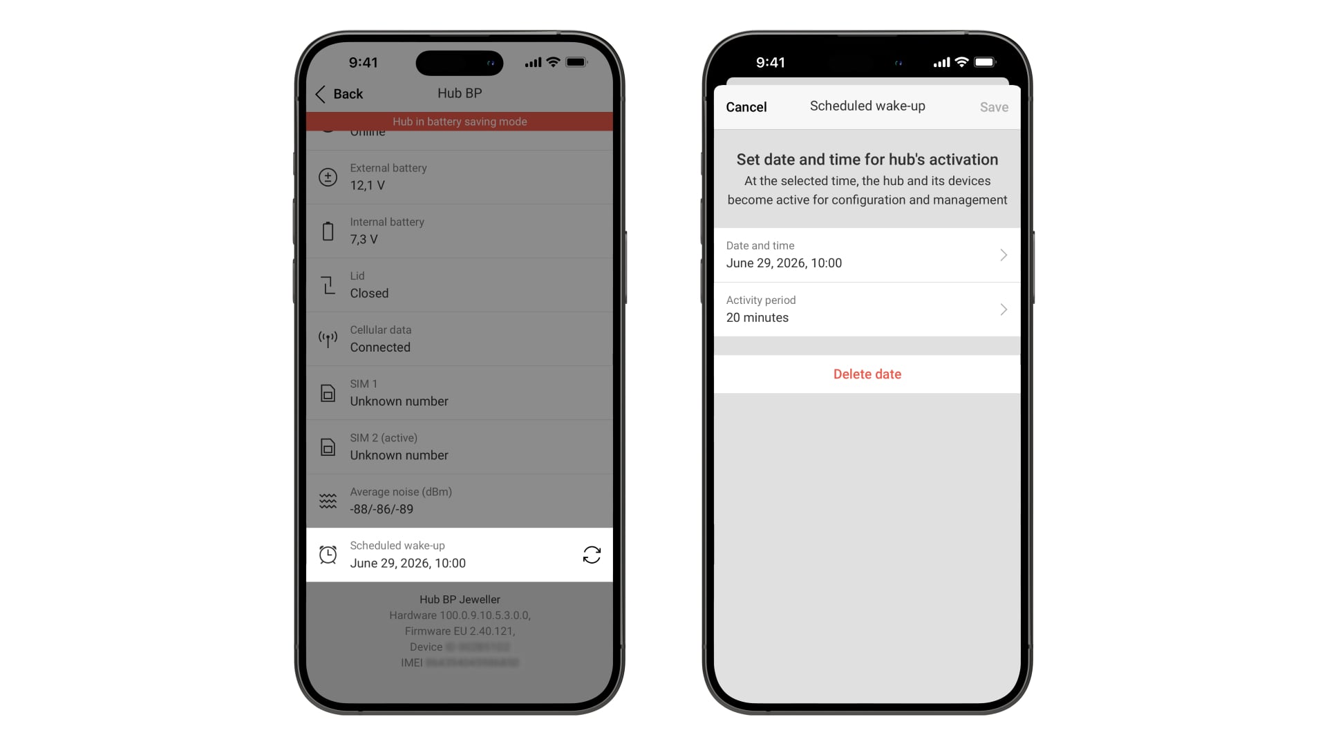 Waking up the hub from Battery power saver mode