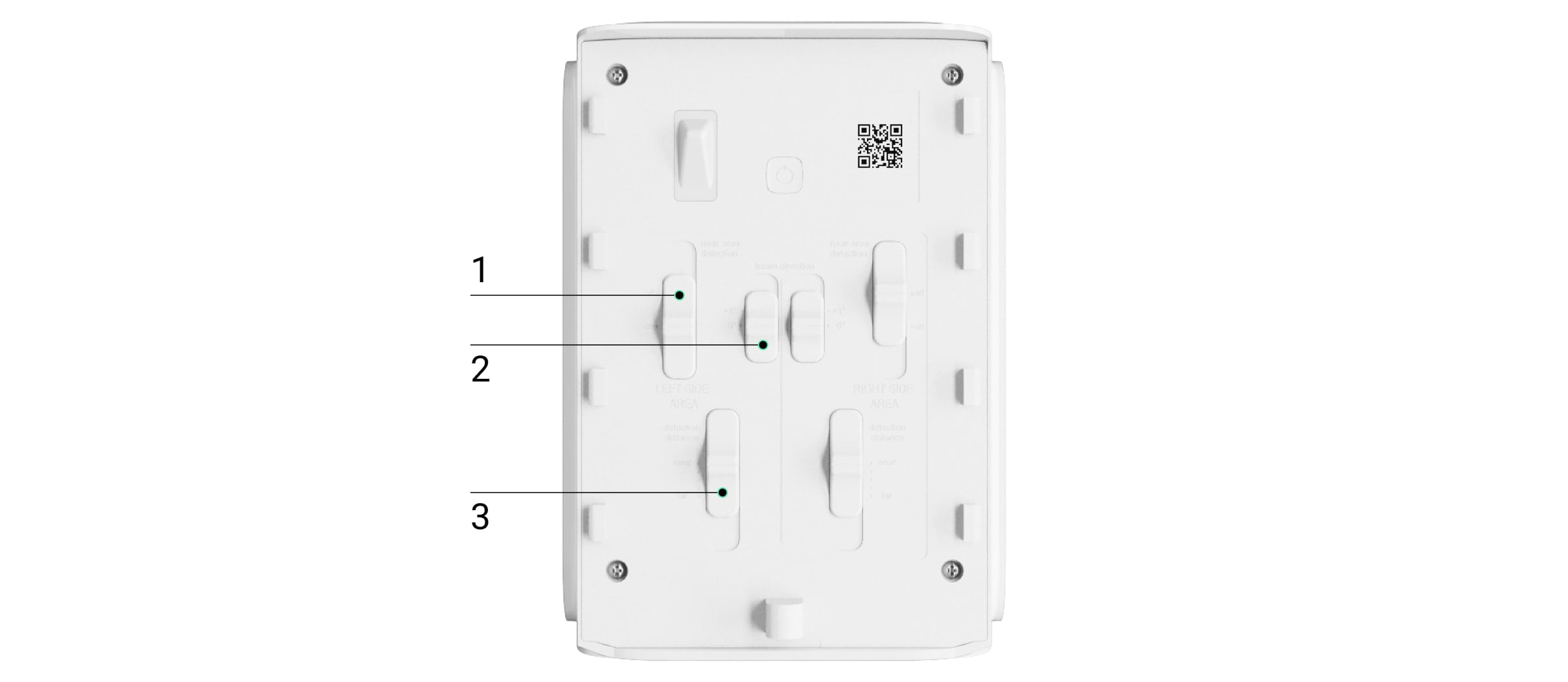 Controls for the left side of the detector