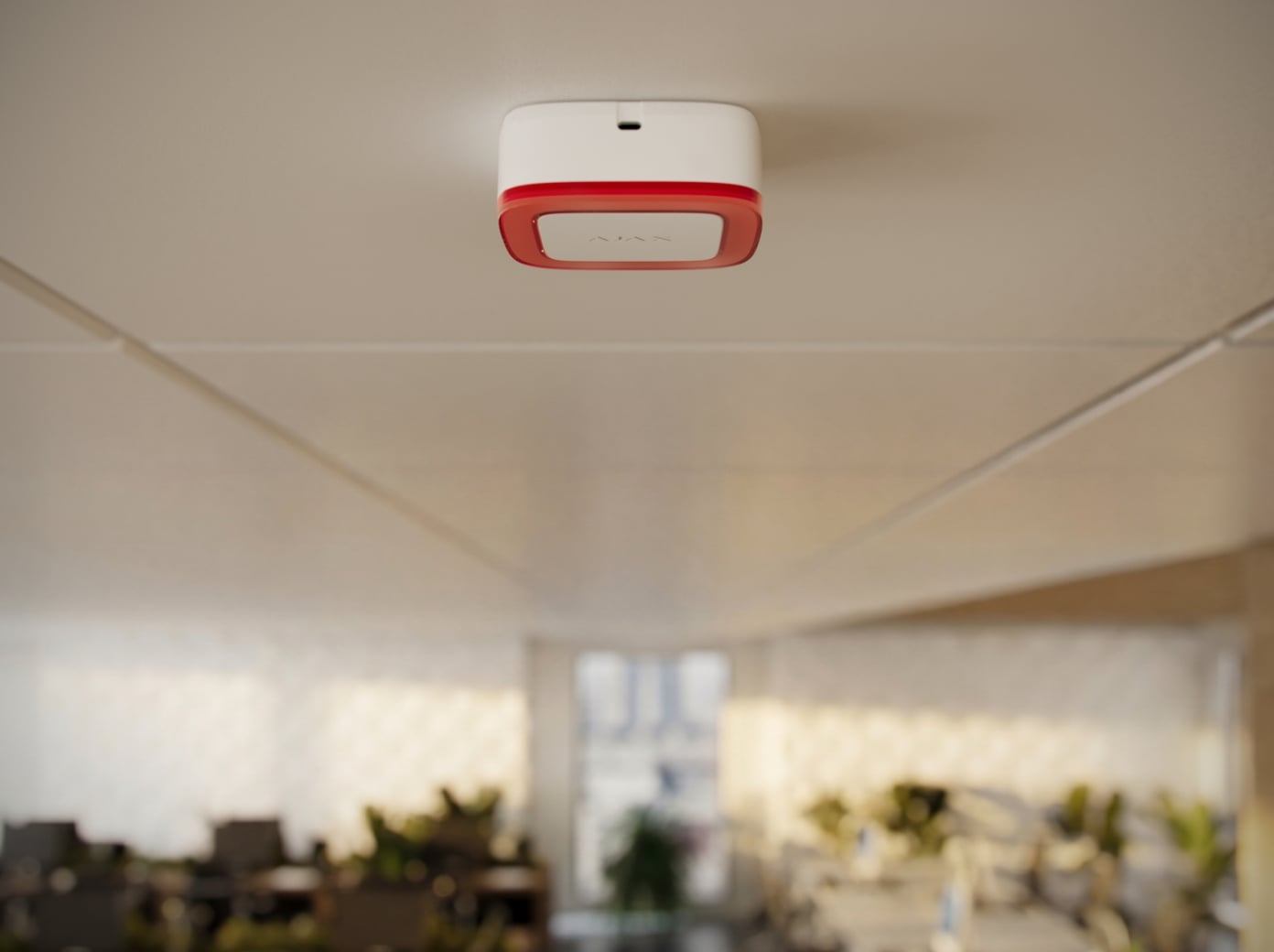 Above suspended ceiling