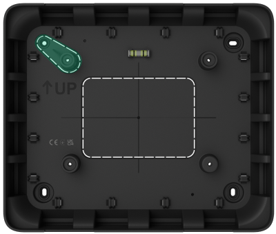 Partie perforée pour le bouton anti-sabotage de la centrale d'alarme incendie 