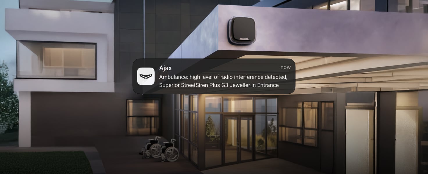 De sirene detecteert jamming