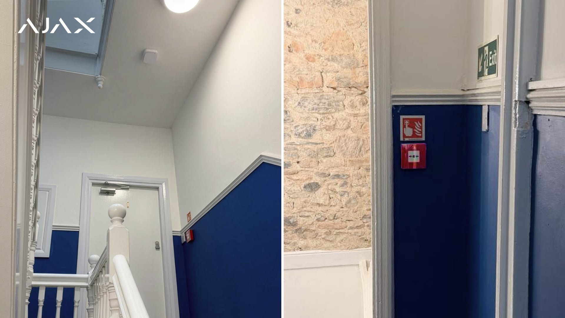 Пожарные датчики и ручные извещатели Ajax установлены на каждом этаже здания