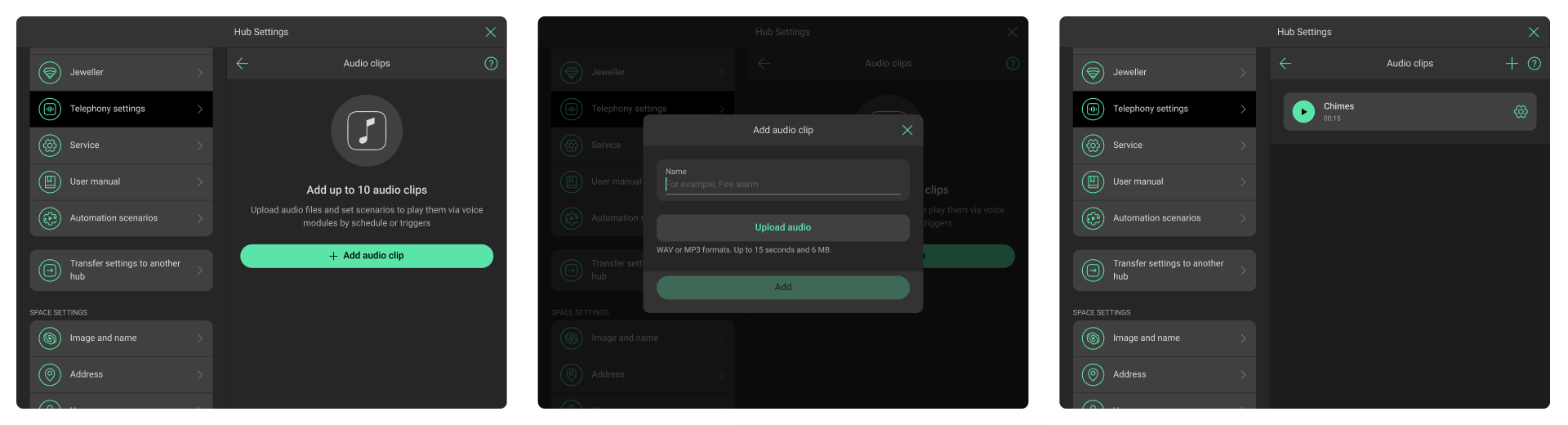 Configuring audio scenarios