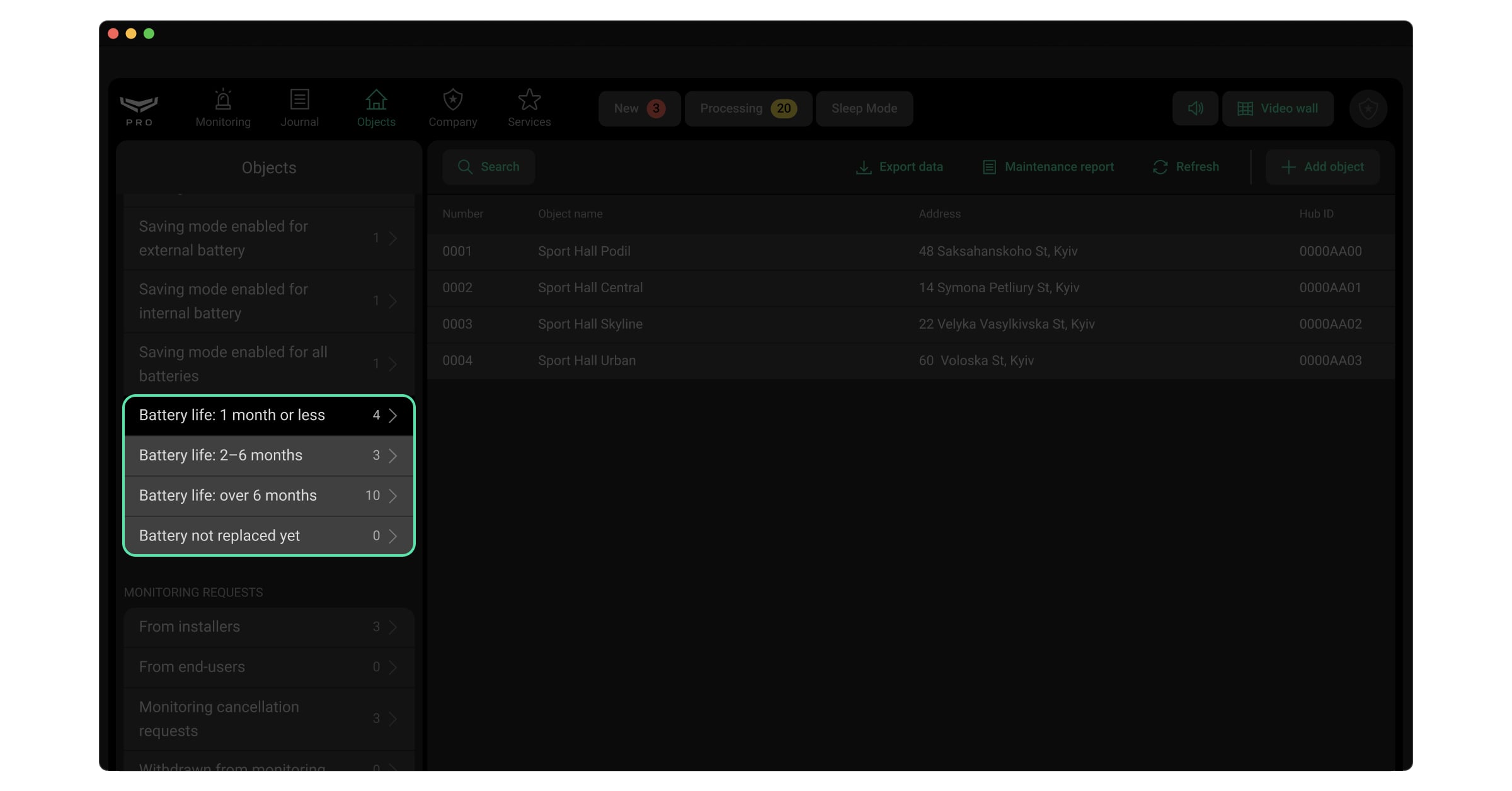 Monitoring estimated battery life
