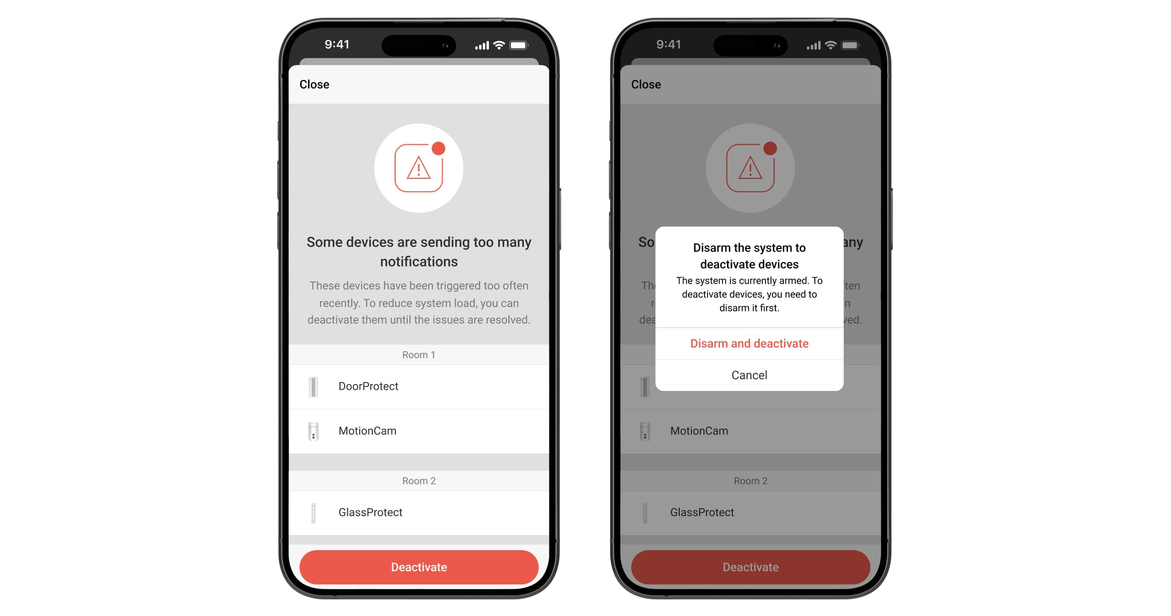 How to disable events