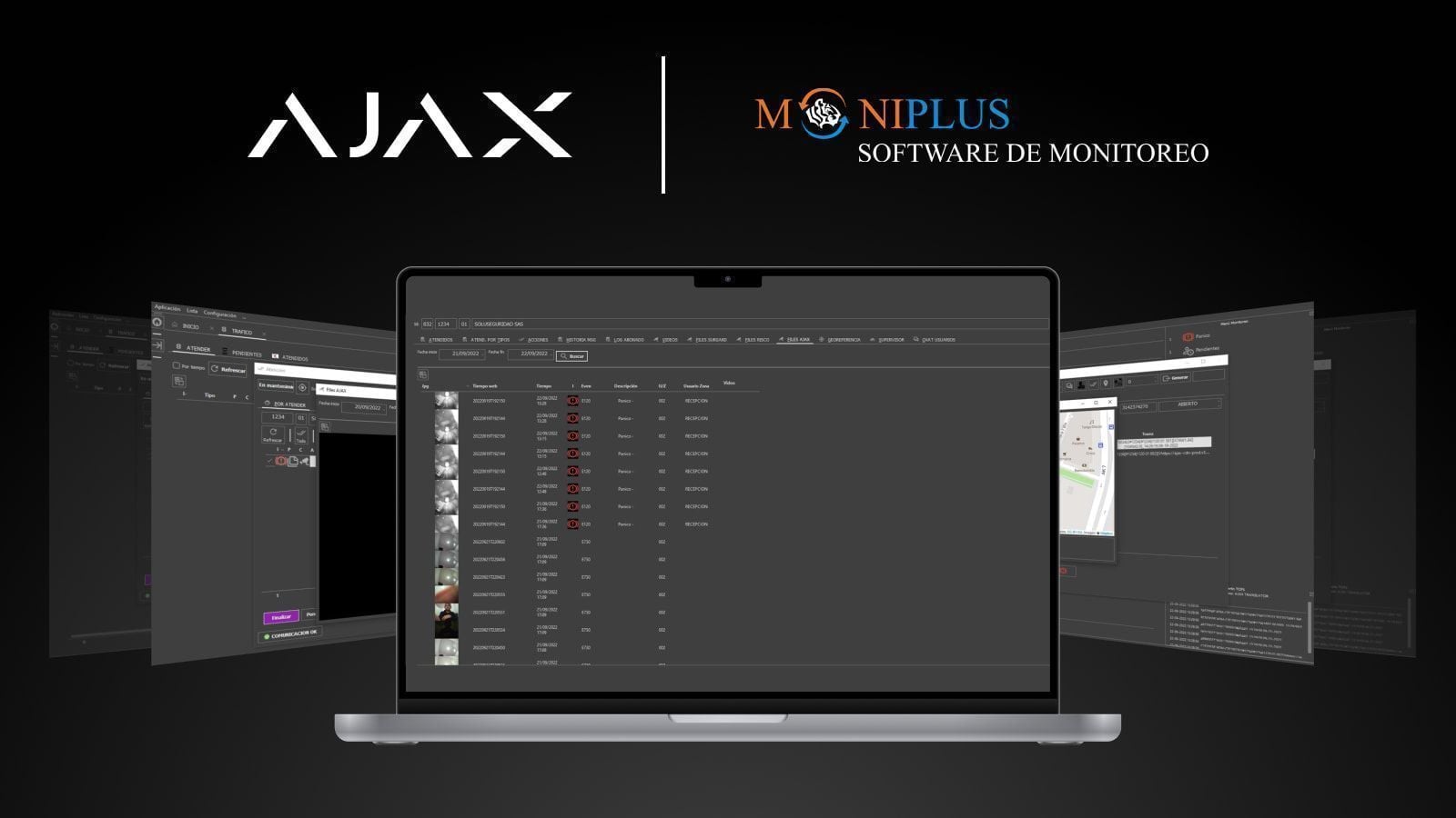 Ajax está integrado con el software de monitoreo Moniplus