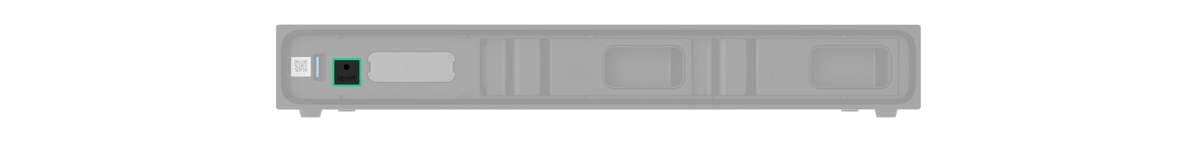 Press and hold the recessed reset button using a suitable tool.