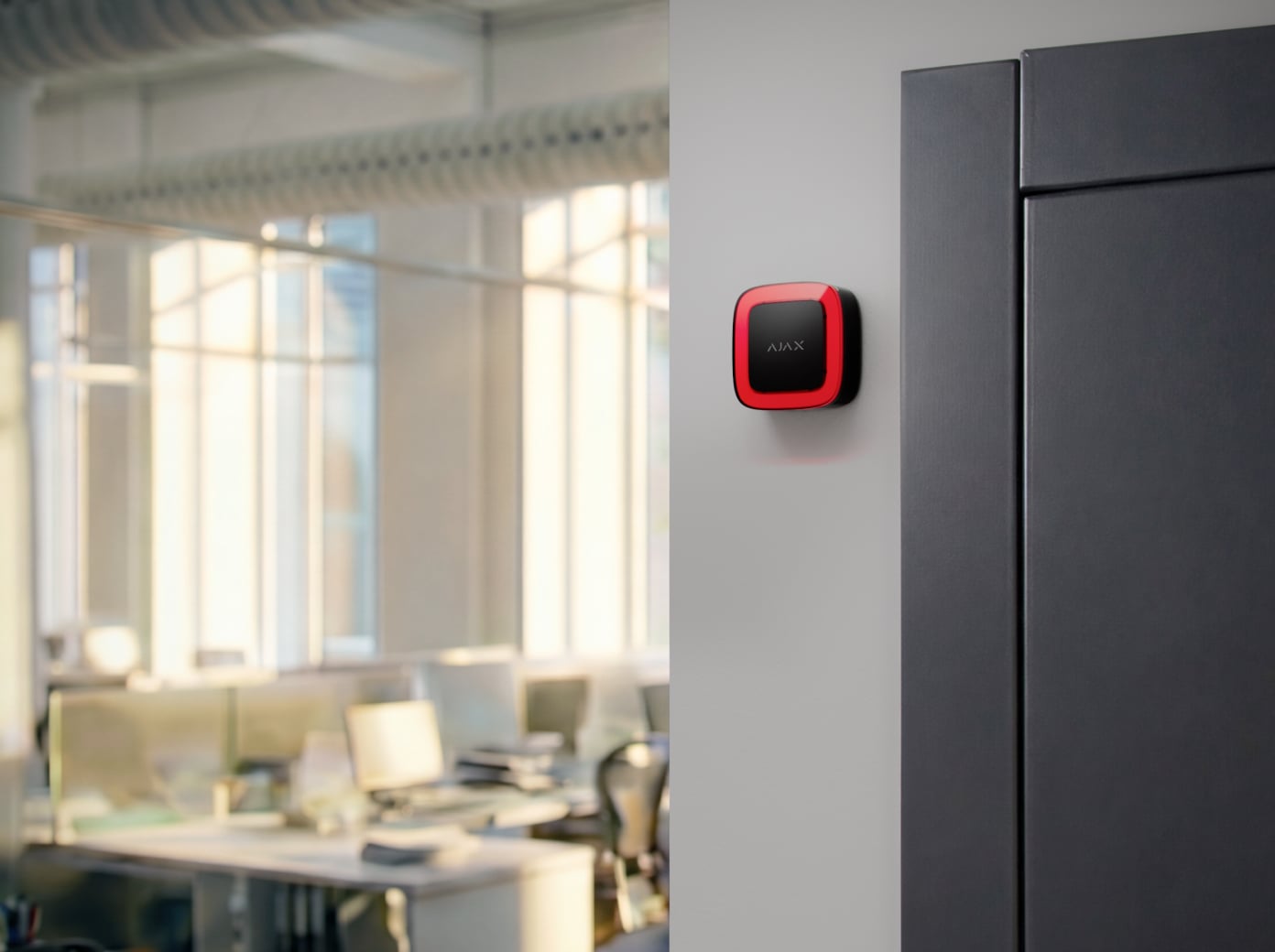 Next to a storage or technical room door