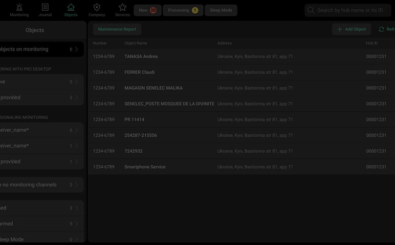 The system transmits the alarm